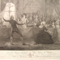 6. 1789 print of match between the chevaliers D'Eon and St Georges